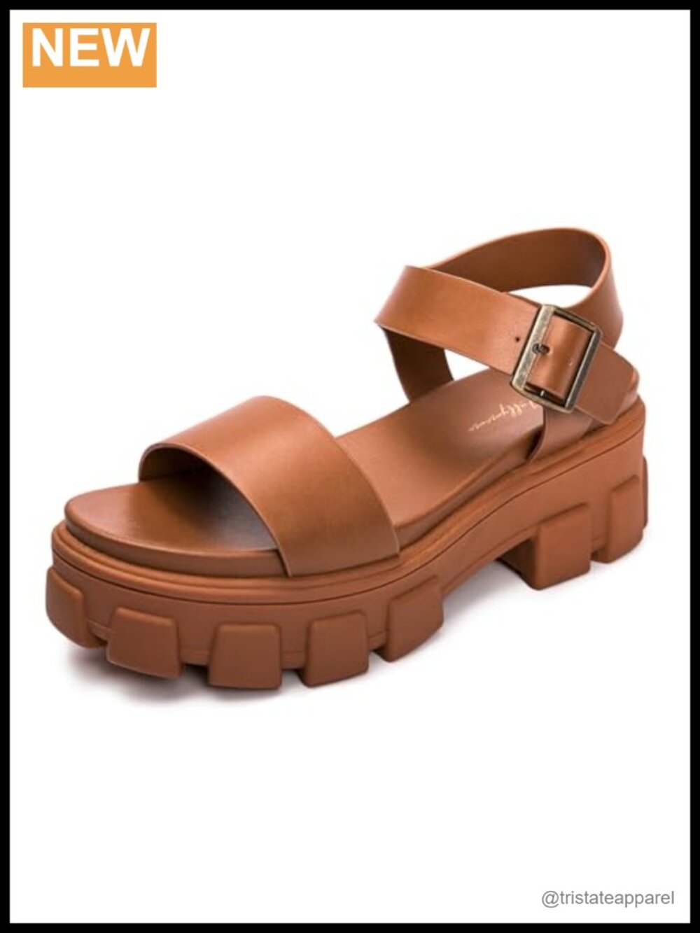 Women's Platform Wedge Sandals Adjustable Buckle Chunky Lug Sole